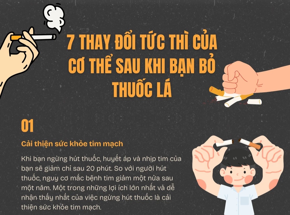 7 thay đổi tức thì của cơ thể sau khi bạn bỏ thuốc lá