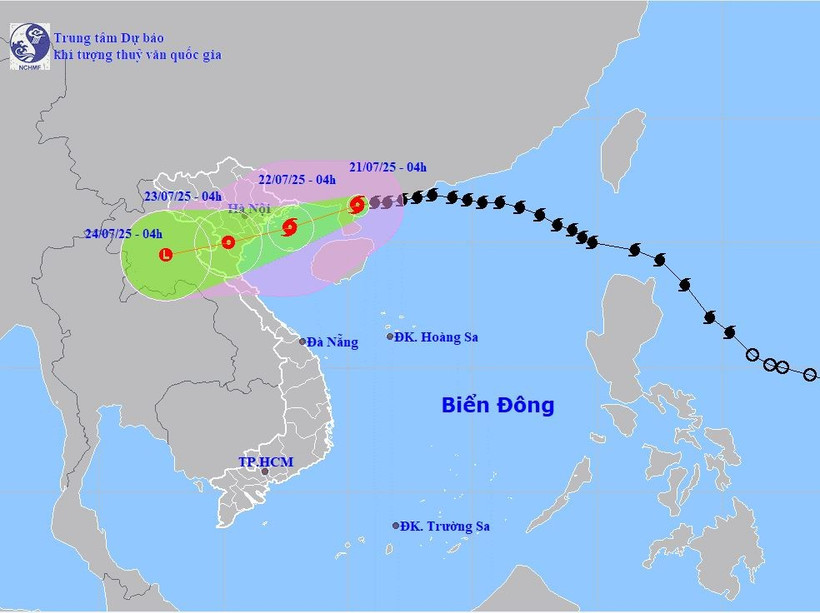 Bão di chuyển theo hướng Tây Tây Nam, cách Quảng Ninh - Hải Phòng khoảng 275km