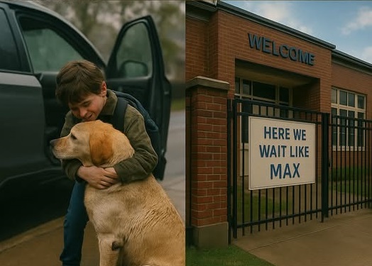 Chú chó đợi cậu chủ nhầm trường