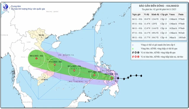 Bão số 13 giật cấp cuồng phong, gây sóng biển cao đến 10m trên vùng Biển Đông