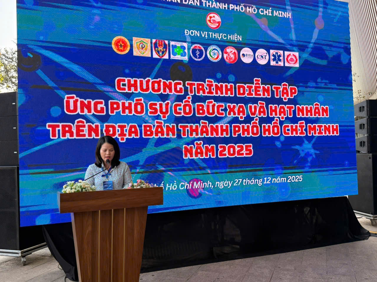 Diễn tập ứng phó sự cố bức xạ, hạt nhân tại Bệnh viện Ung bướu TP HCM