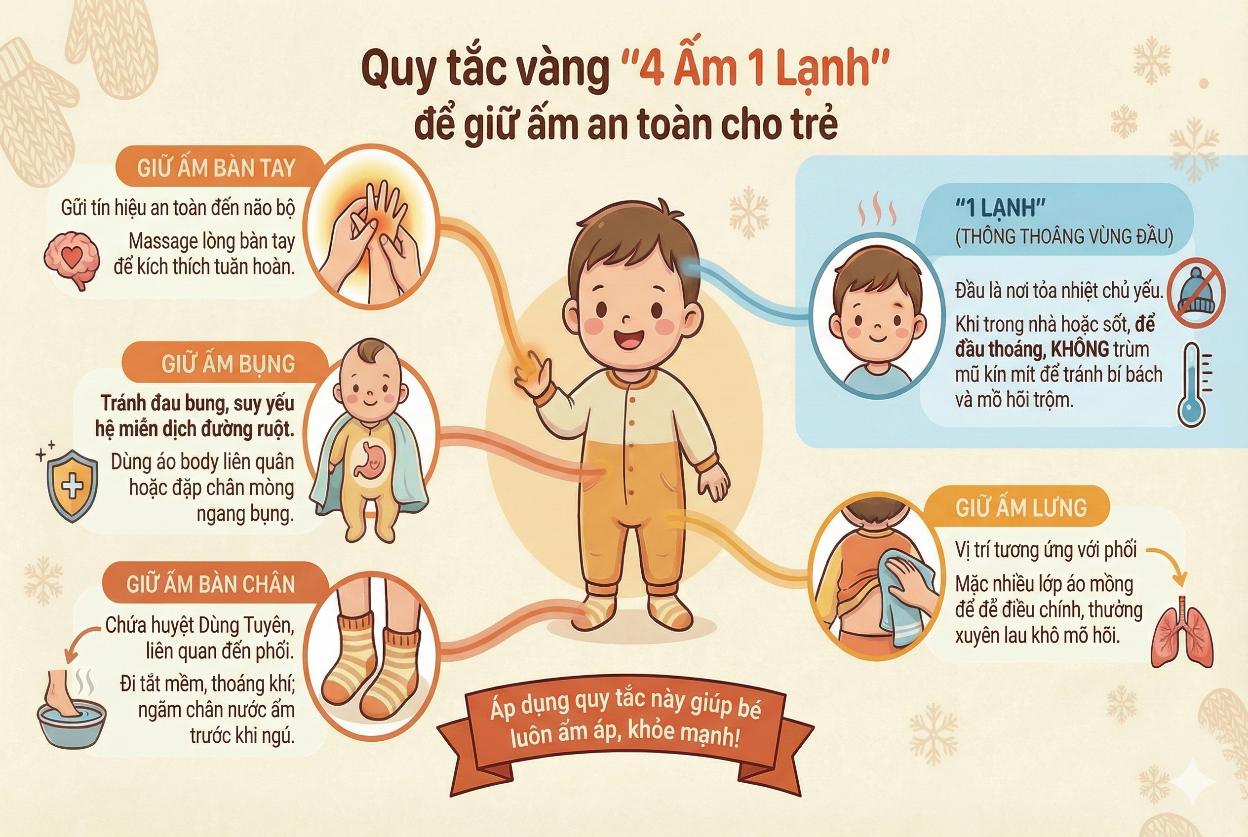 Bí quyết giữ ấm cho trẻ ngày giá rét