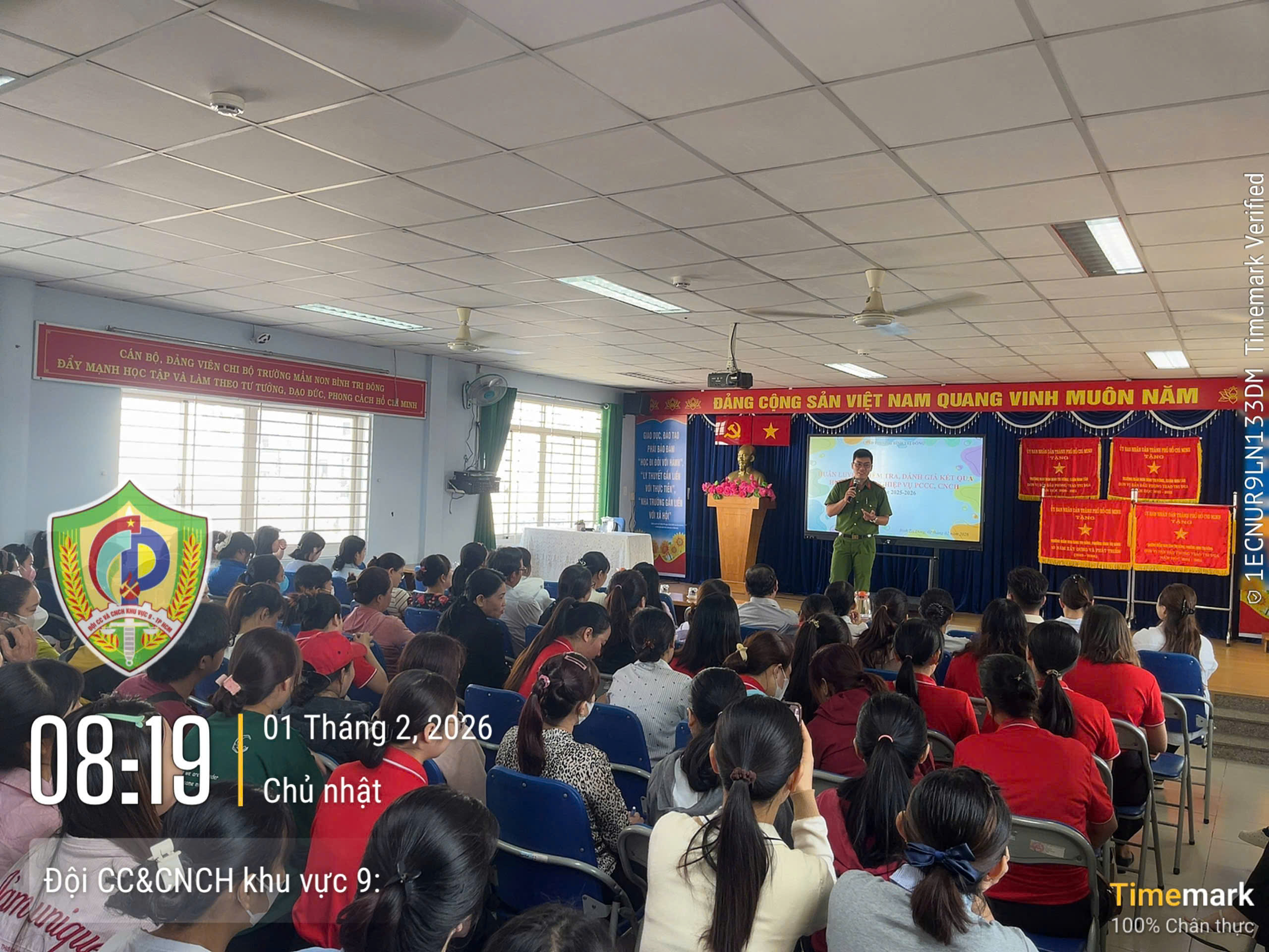 TP HCM Tập huấn kiến thức, kỹ năng an tòan PCCC và CNCH, Trường Mầm non trên địa bàn Phường Bình Trị Đông