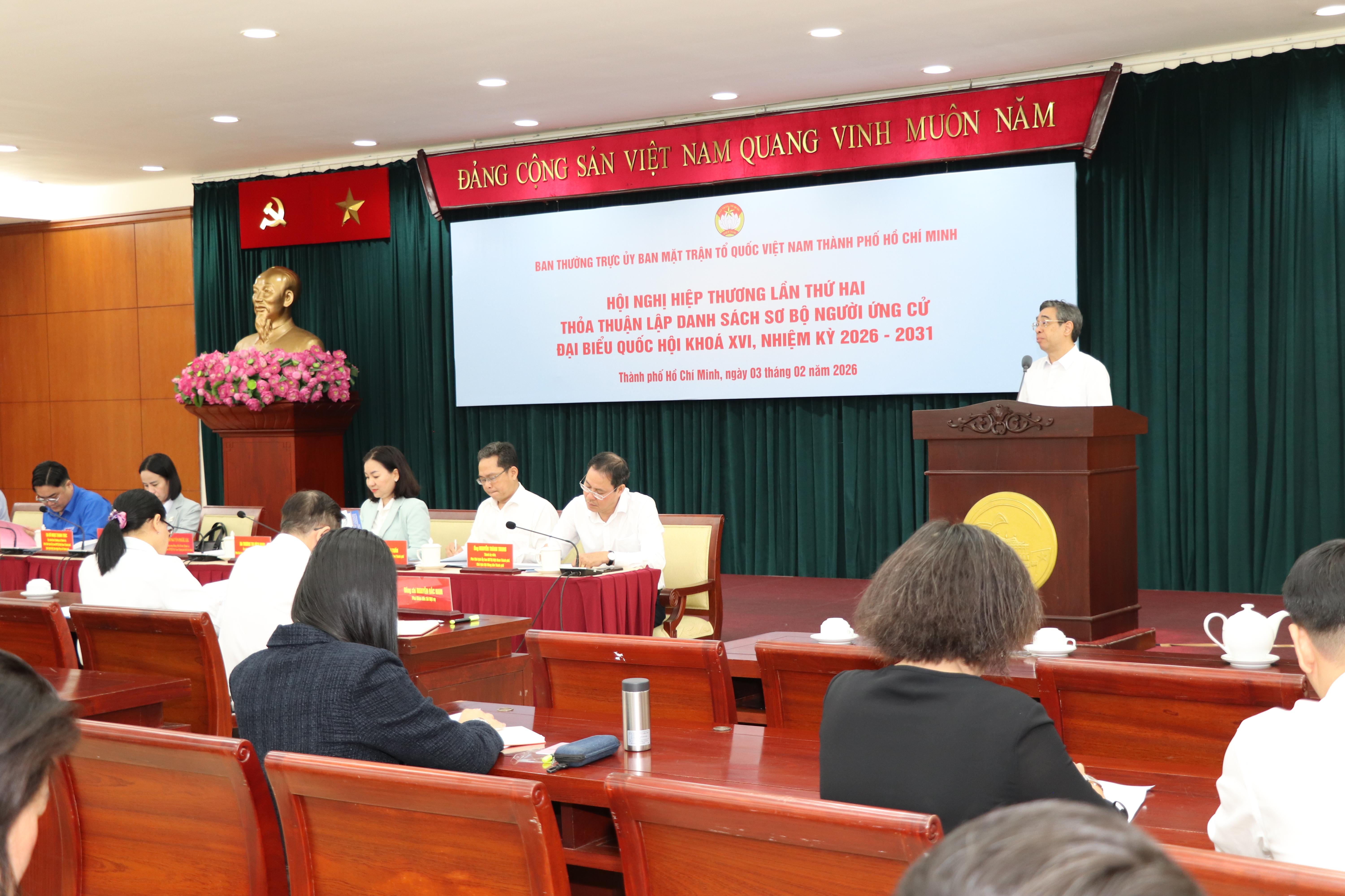 TP HCM Hội nghị hiệp thương lập danh sách người ứng cử đại biểu Quốc hội khóa XVI và đại biểu Hội đồng nhân dân