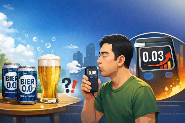 Uống bia 0 độ vẫn dương tính nồng độ cồn