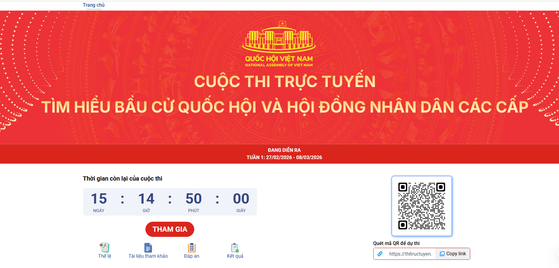 Cuộc thi trực tuyến tìm hiểu Bầu cử Quốc hội và Hội đồng nhân dân các cấp