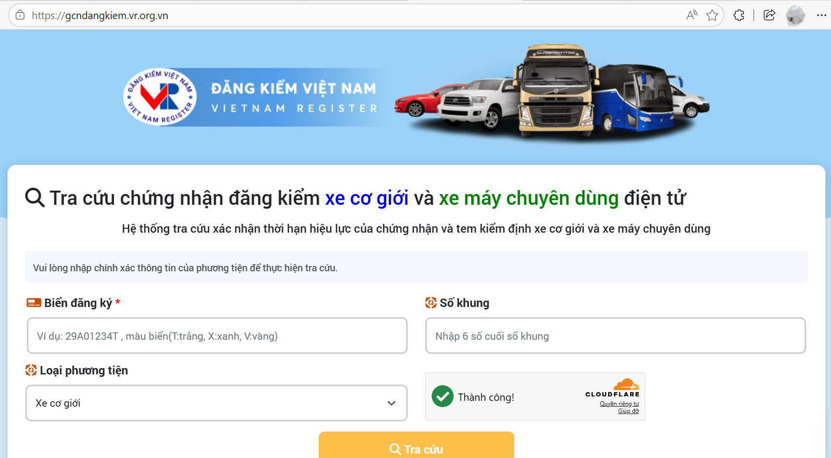 Hướng dẫn người dân tra cứu Giấy chứng nhận đăng kiểm điện tử