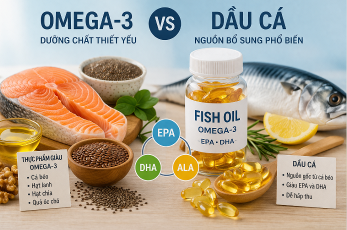 4 điểm khác biệt chính giữa omega-3 và dầu cá, lựa chọn loại nào phù hợp nhất với bạn