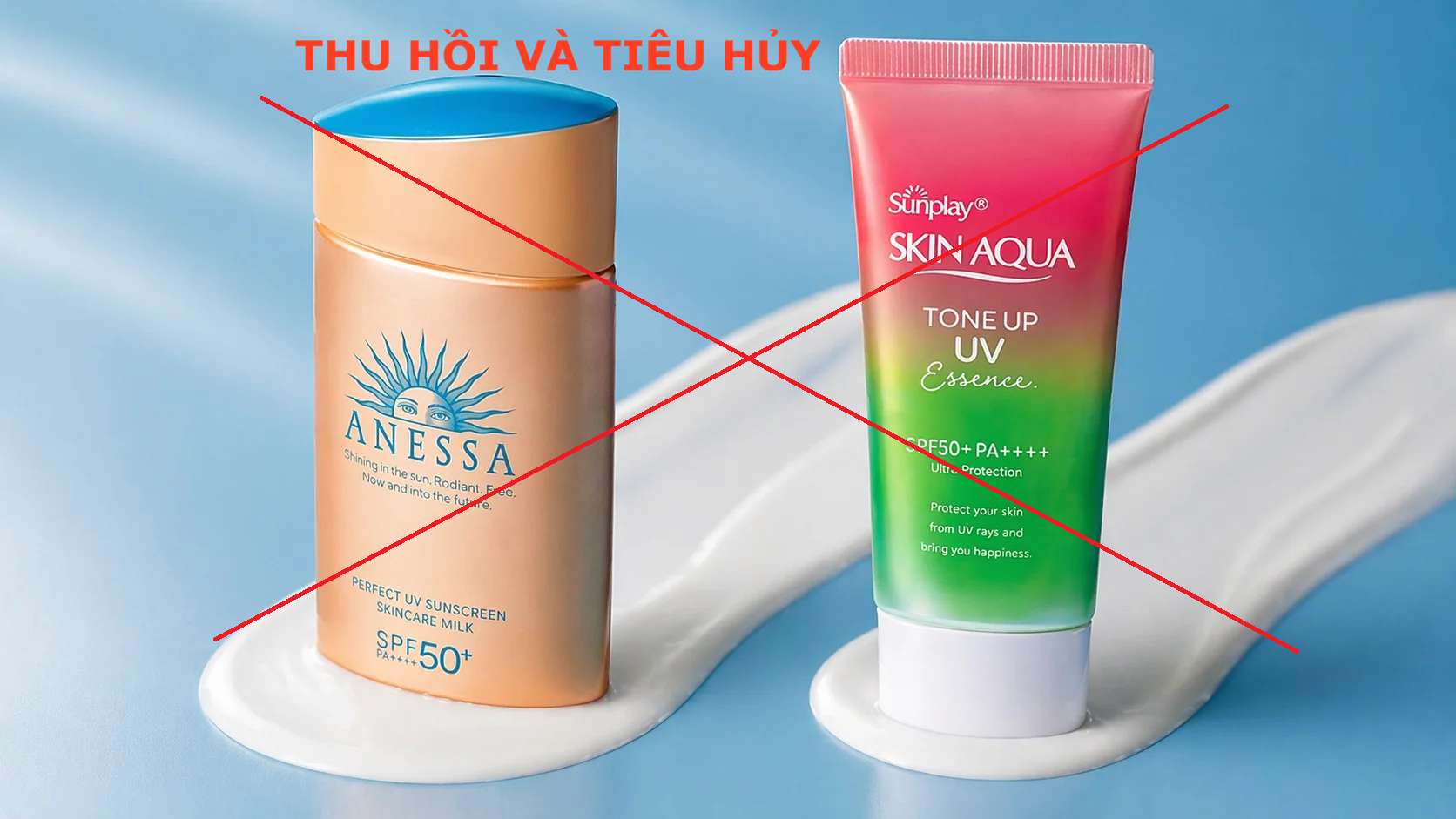 Phạt Công ty BB Việt Nam 75 triệu đồng, thu hồi và tiêu hủy 37 sản phẩm mỹ phẩm như Anessa, Skin Aqua, Shiseido