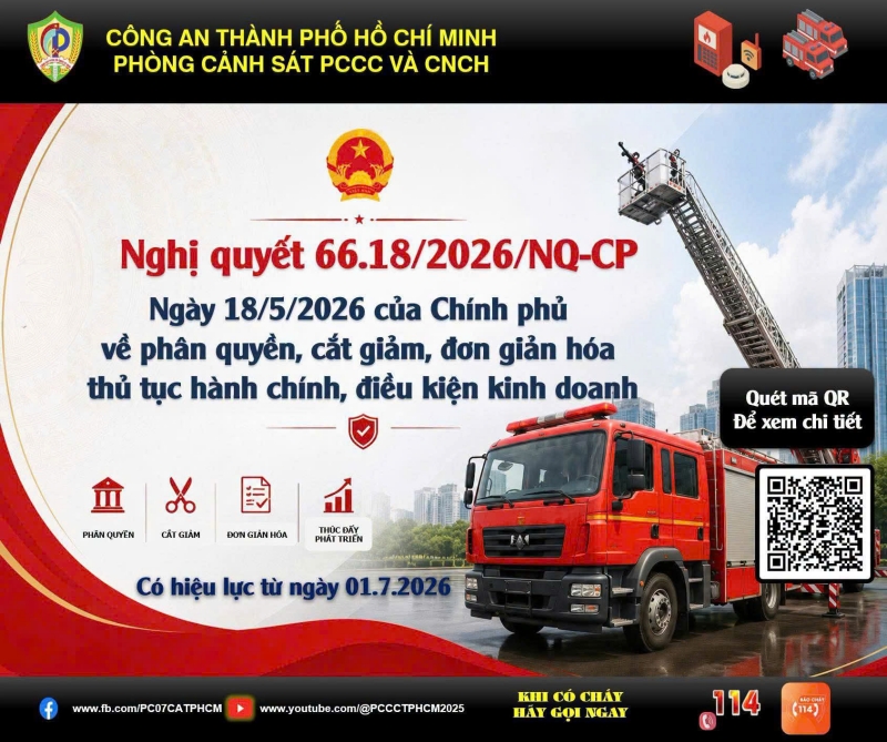 TP HCM dừng tiếp nhận 3 thủ tục hành chính trong lĩnh vực phòng cháy, chữa cháy và cứu nạn, cứu hộ