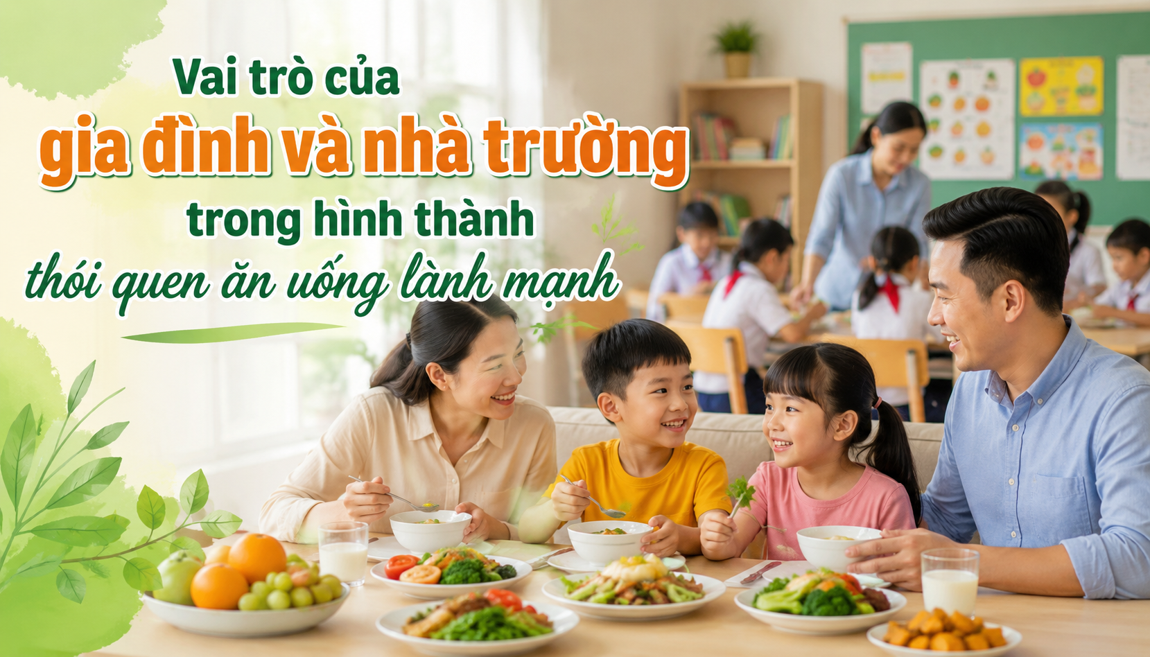 Vai trò của gia đình và nhà trường trong việc hình thành thói quen ăn uống lành mạnh