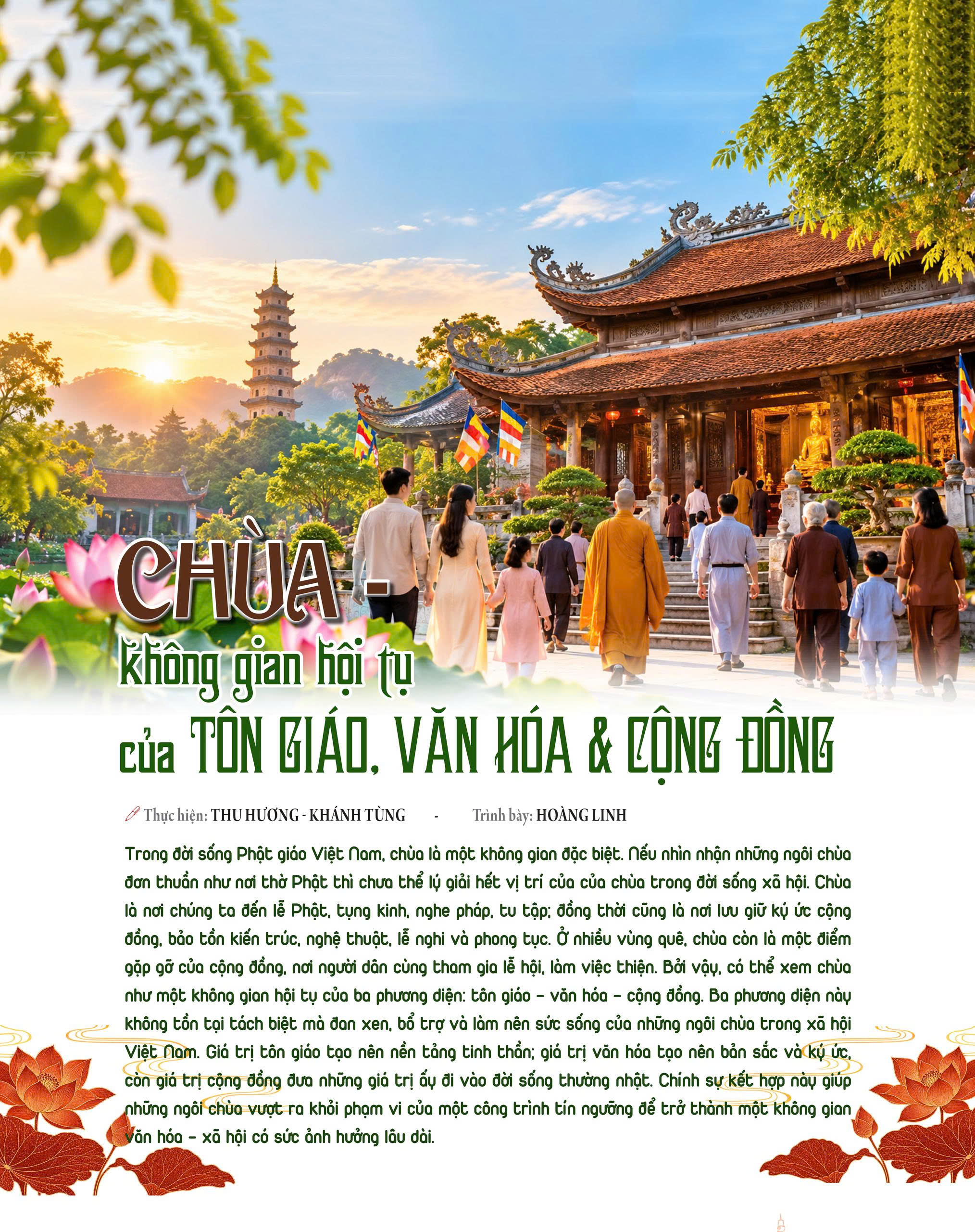 Chùa - không gian hội tụ của tôn giáo, văn hóa và cộng đồng