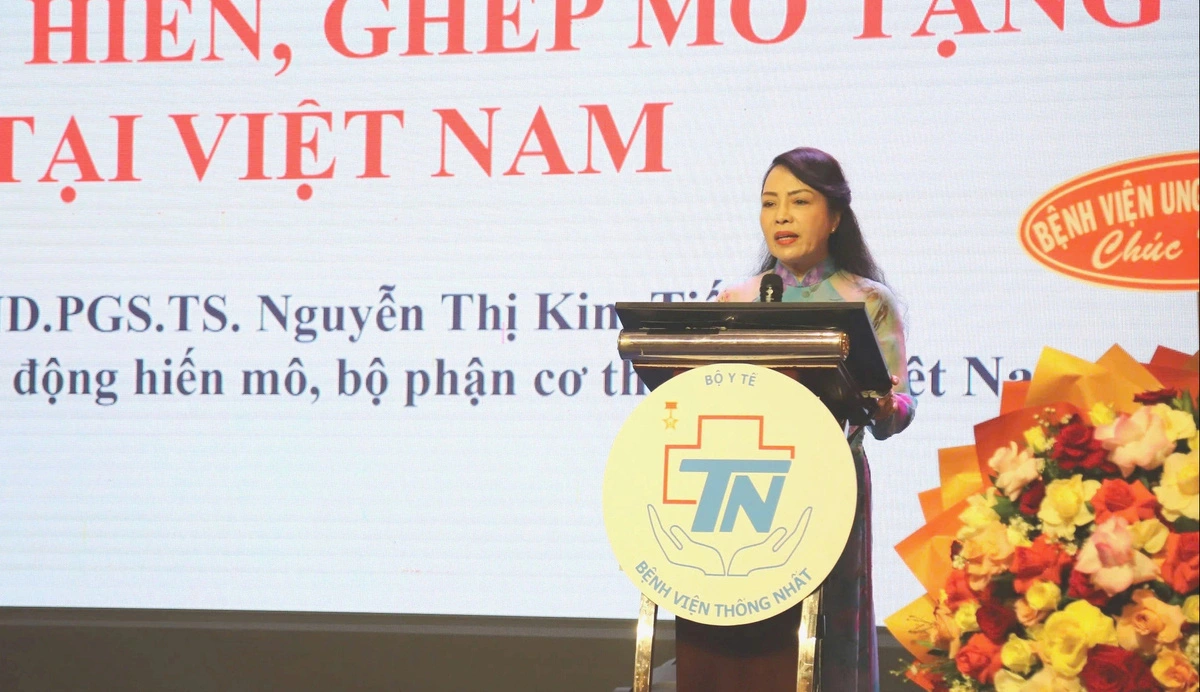 Bà Nguyễn Thị Kim Tiến, Nguyên Bộ trưởng Bộ Y tế, Chủ tịch Hội Vận động hiến tặng mô tạng Việt Nam. Ảnh: PT