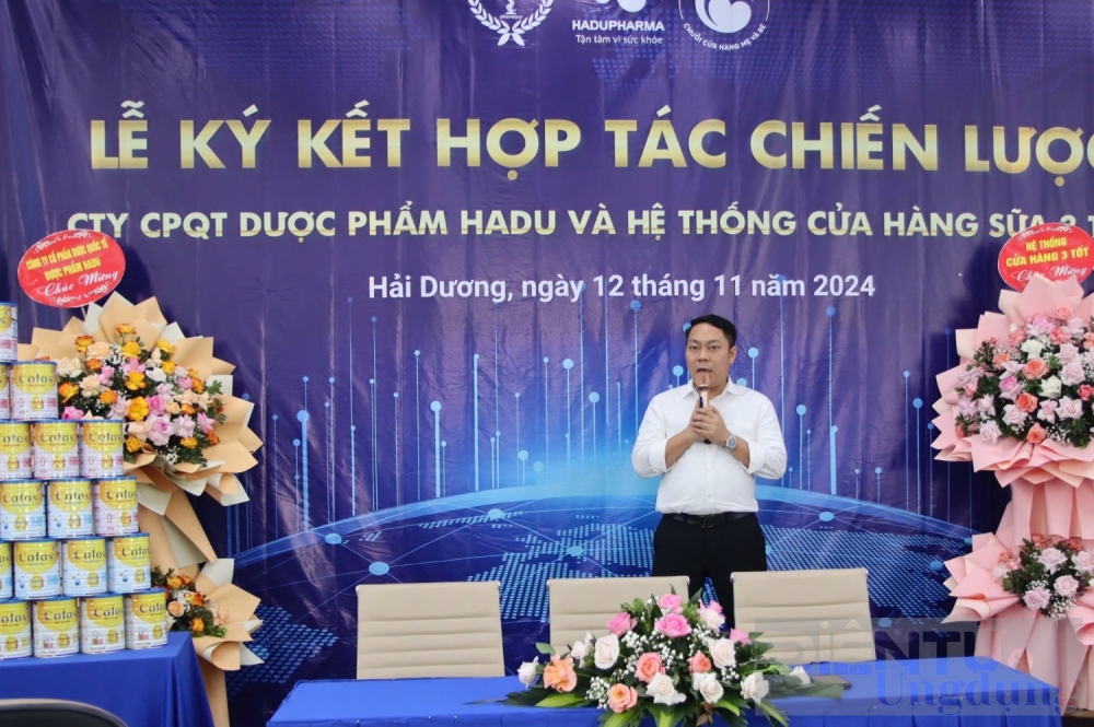 Ông Bùi Ngọc Thưởng, Giám đốc HaDu Pharma: Bốn sản phẩm chủ lực của Dược phẩm Hadu sẽ được phân phối độc quyền tại hệ thống 3 Tốt, đánh dấu bước phát triển mới của doanh nghiệp.