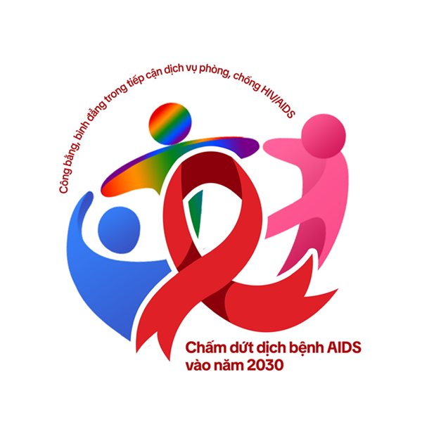 Bộ nhận diện Tháng Hành động phòng chống HIV/AIDS năm 2024: “Công bằng, bình đẳng trong tiếp cận dịch vụ phòng, chống HIV/AIDS – Hướng tới chấm dứt dịch bệnh AIDS vào năm 2030”.