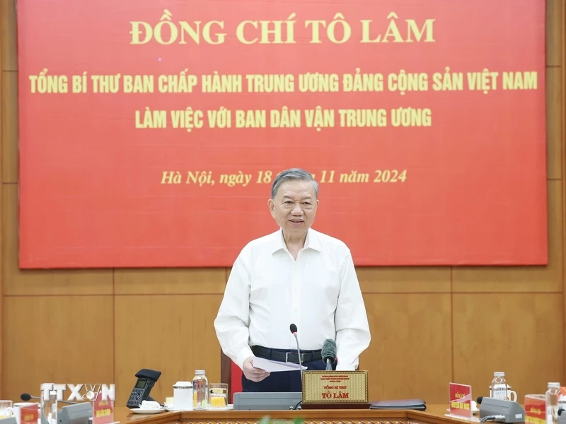 Tổng Bí thư Tô Lâm phát biểu chỉ đạo.